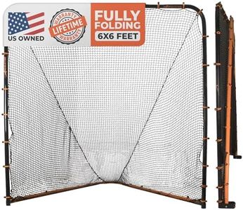 Lacrosse Goal Net Folding Lacrosse Net | Powder Coated Steel Frame | UV Treated Netting | Use with Lacrosse Rebounder, Lacrosse Backstop and All Lacrosse Equipment [Includes Carrying Bag]