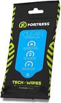 Fortress Electronic Wipes (25 ct.) To-Go Tech Wipes for Screens, Phones, Keyboards, TV Monitors, Computer Screens, and More [Travel Size] Skin-Safe Screen Cleaner Wipes, Electronic Wipes