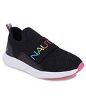 Nautica Kids Youth Athletic Fashion Sneaker Running Shoe Slip On- Boy - Girl Little Kid Big Kid-Zakon-Black Rainbow Metallic-13