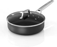 MSMK 9.5 inch deep Frying pan, 3 QT Saute pan with lid, Scratch-Resistant, Resistant to high temperatures, Compatible All stovetops, PFOA Free, Oven Safe and Dishwasher Safe