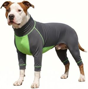 LovinPet UPF 50+ Dog Sun Protection Shirt, High Neck UV Outfit with Quick-Dry Breathable Belly Vent, Summer Full Body Coverage for Large Dogs, Gray Green, L
