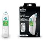 Braun ThermoScan 6 Ear thermometer - Colour-coded Digital Display - ExacTemp Stability Indicator - Baby and infant friendly- #1 Brand among doctors(1) - Packaging may vary
