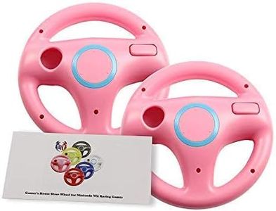 GH 2 Pack Wii Steering Wheel for Mario Kart 8 and Other Nintendo Remote Driving Games, Wii (U) Racing Wheel for Remote Plus Controller - Peach Pink (6 Colors Available)