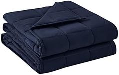 BB BLINBLIN Adult Weighted Blanket Heavy Blanket, Calm and Sleep, Premium Soft and Comfortable Material and Glass Beads (Navy Blue, 60''x80'' 15lbs), Suit for Adult(~140lb) Use on Queen/King Bed…