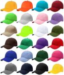 Falari 24 Pack Unisex Baseball Cap Bulk Wholesale Plain Blank Hat Adjustable Size Assorted