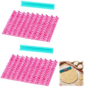 2-Piece Alphabet and Number Cake Stamp Set with Special Character Embosser - Lower and Upper Case Letter Molds for DIY Cake, Chocolate, Dessert, and Candy Decoration (Pink)
