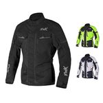 Adventure/Touring Motorcycle Jacket For Men Textile Motorbike CE Armored Waterproof Jackets ADV 4-Season (Black, L)