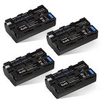 4 Pack 3300mAh NP-F550 NP-F570 NP-F530 Battery Replacement for Sony HandyCams, LED On-Camera Video Lights and Field Monitor, 7.2V