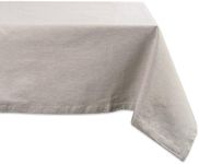 DII 100% Cotton, Machine Washable, Everyday Chambray Kitchen Tablecloth for Dinner Parties, Summer & Outdoor Picnics - 60x104 Seats 8 to 10 People, Chambray Natural