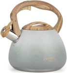 POLIVIAR Tea Kettle, 2.7 Quart Stovetop Tea Kettle, Audible Whistling Teapot with Crackle Finish, Food Grade Stainless Steel for Anti-Rust, Anti Hot Handle, Suitable for All Heat Sources (JX2023-LYW)
