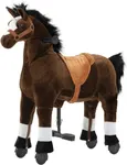 Pipleo Ride on Horse for Kids, (41.33'' Height) Horse Ride on Toy for 7 Years Old to Adult, Riding Horse Rider Mechanical Walking Action Plush Animal, No Battery or Electricity, Max Load 187 LBS - BRN
