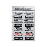 Kungfu Graphics Micro Sponsor Logo Racing Sticker Sheet Universal (7.2x 10.2 inch), Black