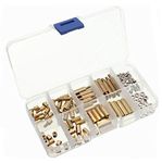 Yosoo 120pcs M3 Copper Brass Pillars Standoff Circuit Spacer PCB Board Nut Screws Hex Round Single Cylinder Head