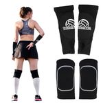 Volleyball Knee Pads Volleyball Arm Sleeves, Volleyball Accessories Including Knee Pads Volleyball and Arm Sleeves Volleyball with Protection Pads for Women Girls Teens Volleyball Training