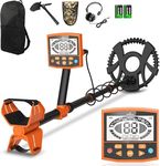 Metal Detector, Tooomplus Professional Metal Detectors Kit for Adults, 5 Modes, 10 Inch Detection Depth, IP68 Waterproof Coil with Advanced DSP Chip for Professional and Beginners (orange)