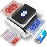 Automatic Card Shuffler - USB Rechargeable Electric Card Shuffler Machine for 1-2 Decks, 2600mAh Battery & Low Noise, Fast Shuffling for Poker UNO, Phase 10, Skip-Bo, Card Games (White)