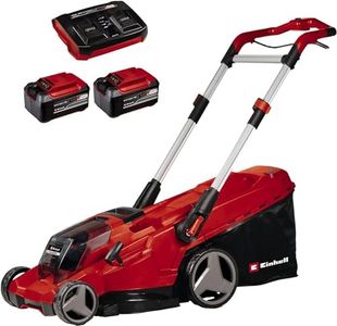 Einhell Cordless Lawnmower with Battery (x2) And Twin-Charger 36V Power X-Change, Brushless Motor, 42cm Cutting Width, 50L Grass Box, 6 Cut Heights, Mulching RASARRO 36/42