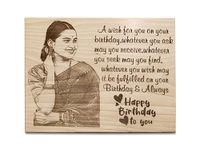 Shivansh Gifts Wooden Customized Photo Frame with Text Best for Birthday, Anniversary, Weddings,Valentine Gift for Wife, Mother, Father, Sister Brother, Loved Ones (9x7in) Engraved Painting