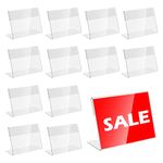 30Pcs Price Display Holder L Shape Clear Acrylic Price Card Tag Acrylic Sign Display Holder Display Stands Small Price Name Card Tag for Shopping Malls,Supermarket, Hotel,Office(8 * 5.2 cm)