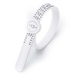 Ring Sizer - Finger Size Measuring Tool with Built-in Magnifying Glass 1-17 USA Ring Sizes Reusable Ring Finger Sizer Gauge Jewelry Sizing Tool for Men Women (White)