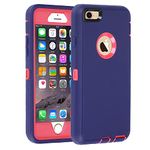 smartelf Case for iPhone 6/6s Heavy Duty With Built-in Screen Protector Shockproof Dust Drop Proof Protective Cover Hard Shell for Apple iPhone 6/6s 4.7 inch-Light Purple/Pink