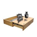 SOLVD-IN-BOX Wooden Floating Shelves with Drawer Wall Hanging Shelf for Living Room Wall Mount Floating Shelf, Wall-Mounted Storage Shelf Set top Box Stand WiFi Router Holder Setup Box Stand for Home