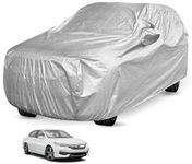 Auto Hub Accord Old (Model : 2003-2016) Car Cover with Mirror Pocket and Soft Cotton Lining,Waterproof Car Body Cover, Metallic Silver