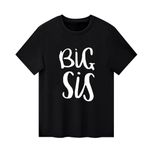 Big Sister T Shirts Tops Toddler Baby Girl Big SIS Tees Summer Outfit Siblings Gift Idea Older Sister Clothes (BIGSIS01-black, 2-3 Years)