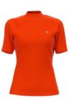 HDTIYUYP Rash Vest Womens UPF - Swim Shirts Short Sleeve Ladies UV Swim Top Rash Top Female Surf Top Rash Guard Swim Tee Quickdrying Beach Wear Orange 12