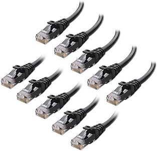 Cable Matters 10Gbps 10-Pack Snagless Short Cat 6 Ethernet Cable 5 ft (Cat 6 Cable, Cat6 Cable, Internet Cable, Network Cable) in Black