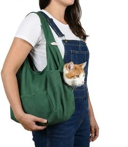 Cat-in-the-Bag Cozy Comfort Carrier - Extra Large Green Pet Carrier and Cat Carrier Soft for Cutting Nails, Vet Visits, Medication Administration, Dental Care, & Travel