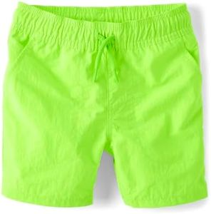 The Children's Place Boys' Quick Dry Pull On Jogger Shorts 5.5", Shocking Green