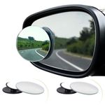 Spurtar Blind Spot Mirrors for Cars, 2 Pack Round Frameless Blind Spot Adhesive Waterproof 360° Rotate Adjustable HD Glass Convex Side Mirror for Car SUV Van Truck Universal