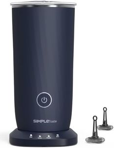 SIMPLETASTE 4-in-1 Electric Milk Frother and Warmer, Automatic Hot and Cold Foam Maker for Latte, Cappuccino, Macchiato - Dark Blue