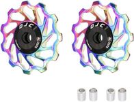 DJC Bike Ceramic Bearing Pulley Wheel 2pcs Guide Roller 11T 12T 13T 14T 15T 16T MTB Road Bike Rear Derailleur for Shimano for Sram Pulley oilslick (oilslick, 2pcs 11T)