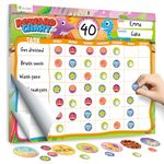 D-FantiX Behavior Reward Chart System - Pad with 27 Chores Chart for Multiple Kids, Reward Sticker Charts Motivate Responsibility and Good Behavior, 2280 Reward Stickers & 48 Incentive Stickers