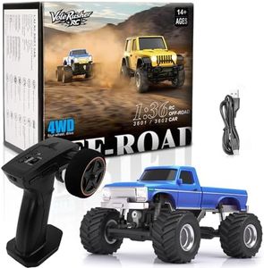 VoleRusher RC [4WD Edition 1/36 Scale Mini RC Crawler Car, Toys for Age 8-14 Old Birthday Gifts, Micro RC Truck 4×4 Small Cars with Off Road Full Proportional RTR 2.4GHz Remote - Blue