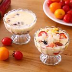 WQR 150 ml Flower Design Glass Dessert Bowls Ice Cream Cup Home, Restaurants and Parties. Set of (F. ICEE Bowl`, 6)