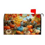 Fall Mailbox Covers Magnetic Standard Size 18 X 21 Inch Thanksgiving Pumpkin Mailbox Cover Autumn Sunflower Mailbox Wraps Post Letter Box Cover Decoration Outdoor Garden Home Yard Outside