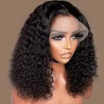 Human Hair Wigs for Black Women 13x4 HD Lace Front Wig Short Bob Wig Human Hair Kinky Curly Lace Wig,100% Brazilian Real Hair Wigs 180 Density Pre Plucked Natural Baby Hair 14 Inch.