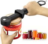 Banyaa Jar Opener Bottle Opener for Seniors with Arthritis, Multi Retractable Magnetic Can Opener, Jar Grippers for Opening Jars, Kitchen Gadgets for Weak Hands and Senior Arthritis (Black)