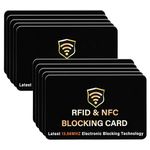 SaiTech IT 10 Pack RFID Blocking Card, One Card Protects Entire Wallet Purse, NFC Contactless Bank Debit Credit Card Protector ID ATM Guard Card Blocker–(Black)