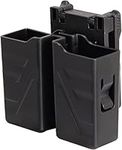 BOOSTEADY Double Magazine Holster, Universal Magazine Holder fits 9mm/.40 Dual Stack Mag, Magazine Pouch with Belt Clip for Glock/S&W/Ruger/Sig Sauer/Taurus/CZ/Walther Upgraded Solid Polymer Material