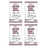 Petcrux Tofu Cat Litter | Natural Flushable Clumping Litter | Plant Based Biodegradable | Ultra Odour Control | Dust Free | Low Tracking Cat Litter Total 24L - 10kg (Lavender - 4 Packs of 2.5kg)