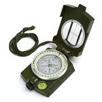 GWHOLE Compass Waterproof Hiking Military Navigation Compass with Pouch Lanyard, English User Guide Included