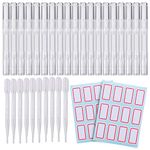 20 PCS Transparent Twist Pens Cosmetic Container Empty Cuticle Nail Oil Pen with Brush Tip Lip Gloss Twist Pens Refillable Eyelash Growth Liquid Tube with 10 Transfer Pipettes 2 Stickers