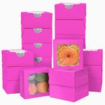 Roland Bakery Boxes with Window 60pcs 4x4x2.5" Mini Cookie Boxes Macaron Boxes Small Donut Pastry Boxes for Wedding Favor Party