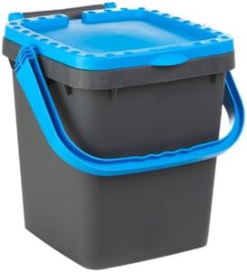 Ecoplast | Pattumiera per Raccolta Differenziata 20 Lt, Bidone Spazzatura in Plastica Riciclata, Blu, 34,5x34,5x34,5, Made in Italy