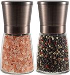 Vzaahu Salt and Pepper Grinders 2 Set with Ceramic Core Cinnamon,Adjustable Coarseness,Color Copper,Portable,Refillable Spice Mills,Home Kitchen Birthday,Housewarming Gifts