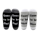 LEVLO New Mom New Dad Gifts Mom Dad Socks Gifts for New Parents To Be Socks Expectant Parents Mom and Dad Gift, 2 Pairs/Set-mid Calf - Dad&mom, Medium